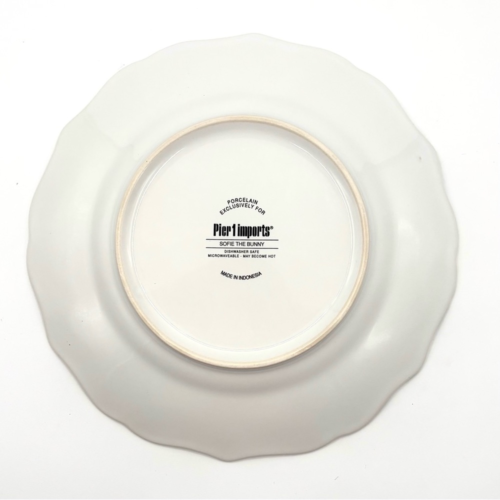 Pier 1 Imports Sophie The Bunny Porcelain Salad Plate - Floral Scalloped Edge - Picture 3 of 6